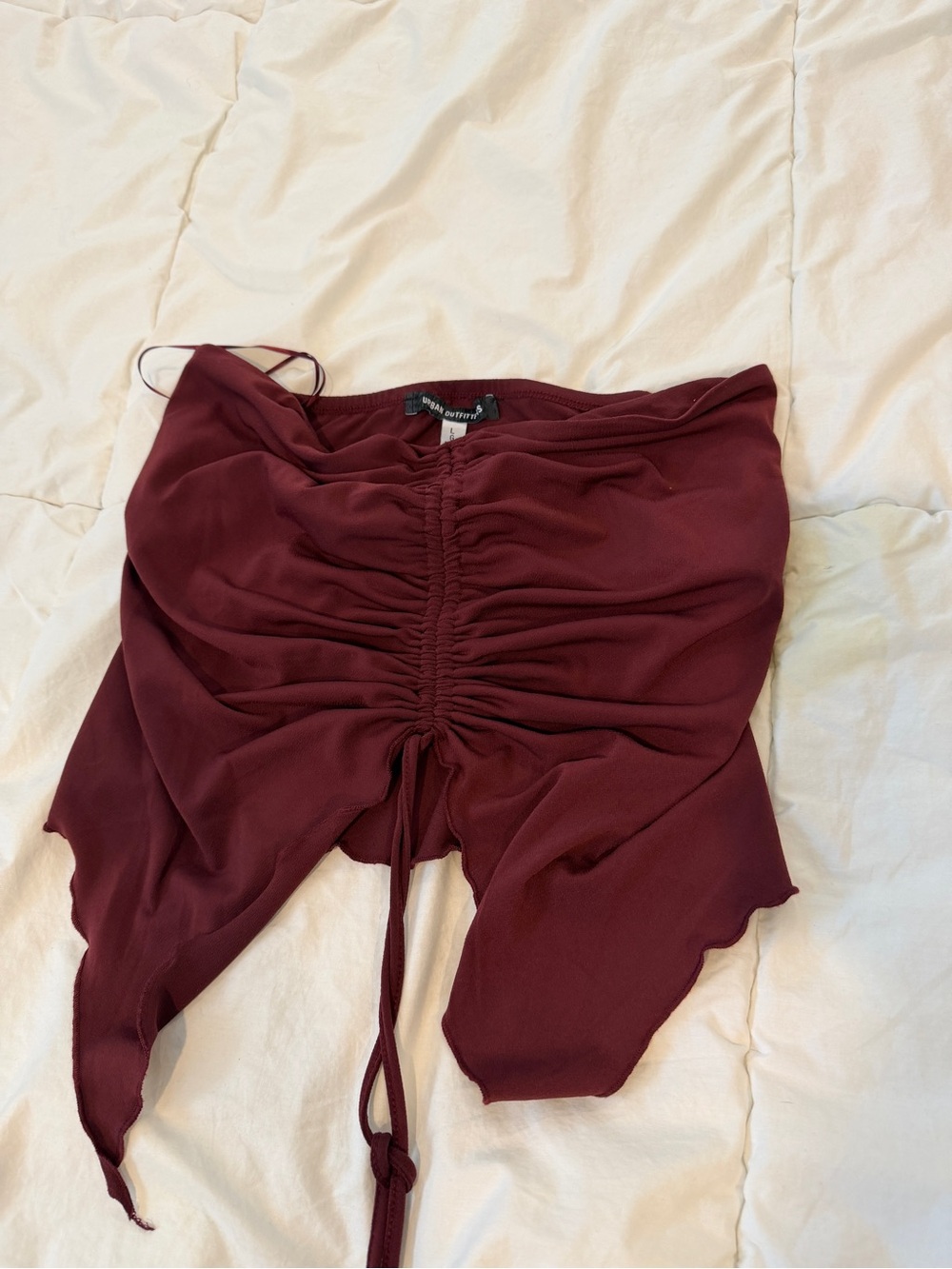 Urban Outfitters Maroon Tube Crop Tie Top
